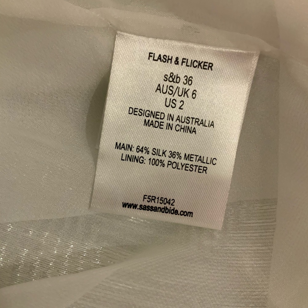 Gorgeous sass & bide Silver and White Silk Geometric Dress - Picture 2 of 4